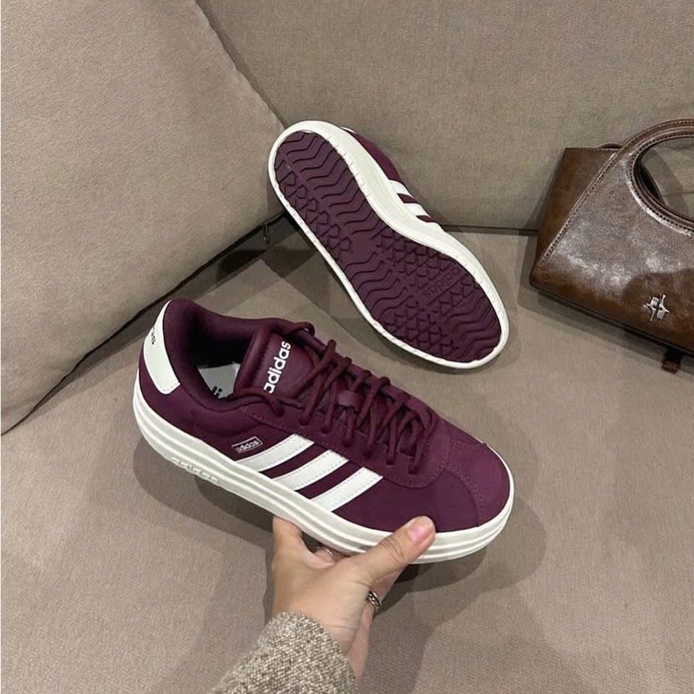 Adidas VL Court Bold Maroon IH0366 Women’s Platform Sneakers - Picture 3 of 7